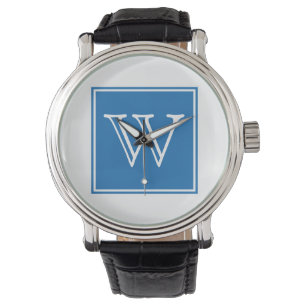Montre Monogramme Carré bleu