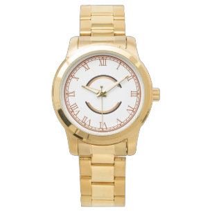 Montre Monogramme Chic Unisex Or surdimensionné