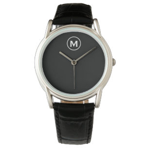 Montre Monogramme classique noir minimal