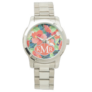 Montre Monogramme coloré du motif   de ketmie