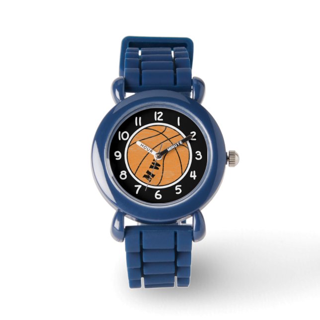 Montre Monogramme de basket-ball pour enfants (Recto)