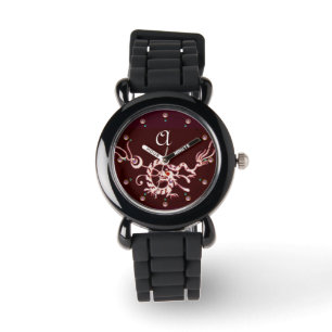 MONTRE MONOGRAMME DE DRAGON DE MER BLANCHE ROUGE