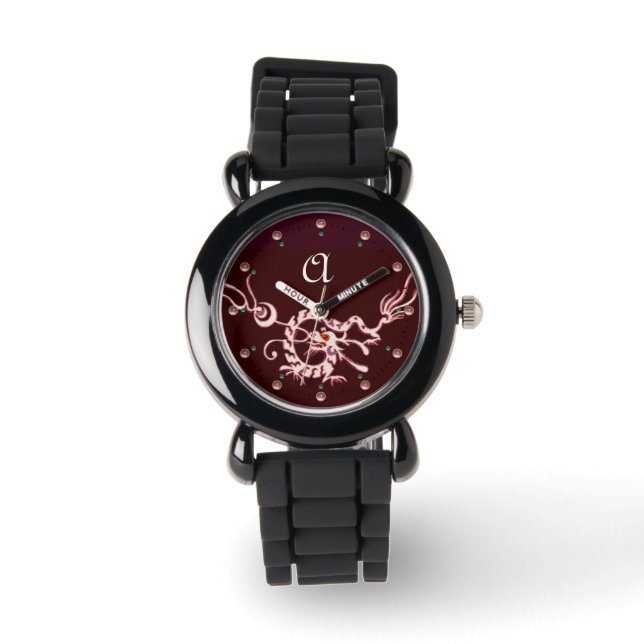 MONTRE MONOGRAMME DE DRAGON DE MER BLANCHE ROUGE (Recto)
