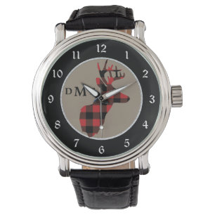 Montre Monogramme de la tête de cerf de Buffalo