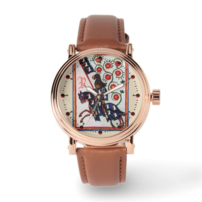 MONTRE MONOGRAMME DE MINIATURE MÉDIÉVALE DE CHEVALIER BLE (Recto)