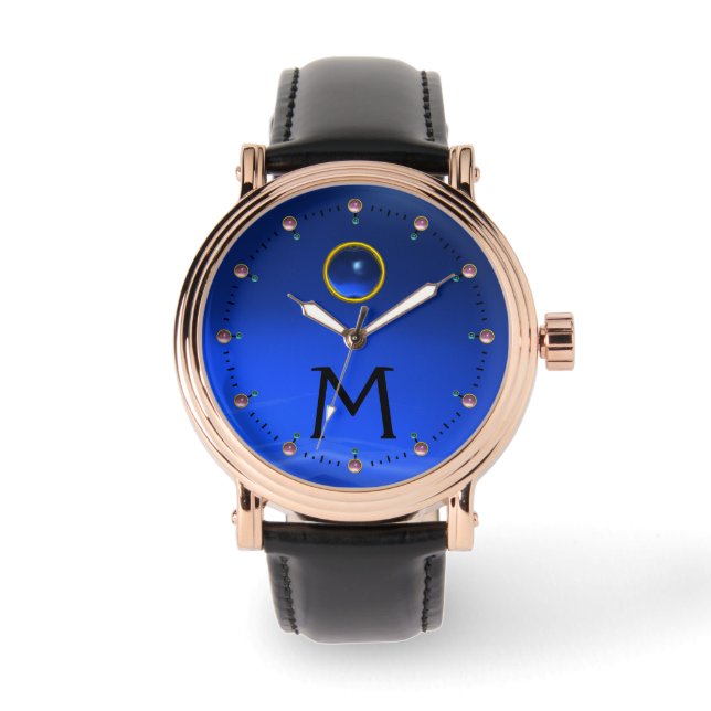 MONTRE MONOGRAMME DE PIERRE BLEU SAPPHIRE (Recto)