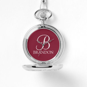 Montre Monogramme de script personnalisé et Porte - clé d