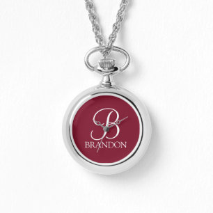 Montre Monogramme de script personnalisé et Porte - clé d