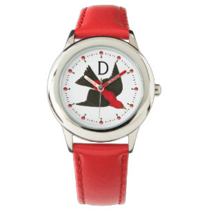MONTRE MONOGRAMME DES PIERRES D'OISEAUX ROUGES VOL
