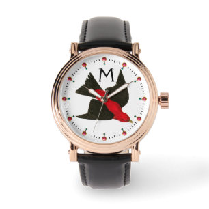 MONTRE MONOGRAMME DES PIERRES D'OISEAUX ROUGES VOL