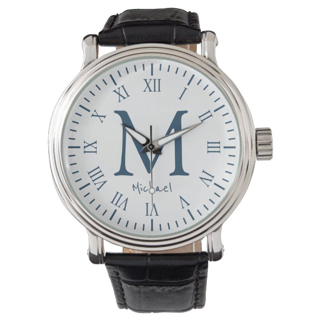 Montre Monogramme élégant Numéros romains (devant)