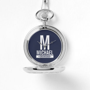 Montre Monogramme et nom du Groomsman personnalisé