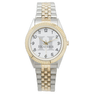Montre Monogramme féminin Or Deux Tons Et Silver Watch