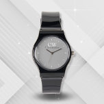 Montre Monogramme gris minimaliste<br><div class="desc">Ce design minimaliste élégant Monogram est parfait pour ceux qui aiment le design simple et élégant. Facilement personnalisable pour inclure vos initiales et votre nom.</div>