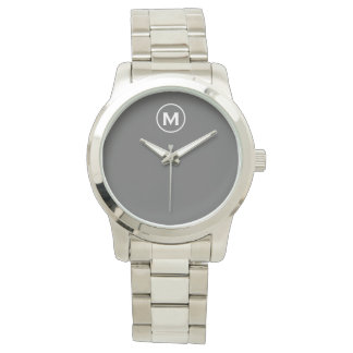 Montre Monogramme gris minimaliste moderne