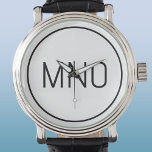 Montre Monogramme initial simple<br><div class="desc">La typographie moderne minimaliste monogramme design initial qui peut être modifié pour personnaliser. Bordure circulaire simple pour encadrer les initiales. Fraîche et minimaliste.</div>