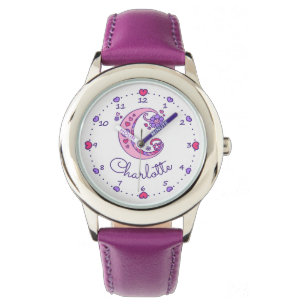 Montre Monogramme lettre C doodour coeur filles nom montr