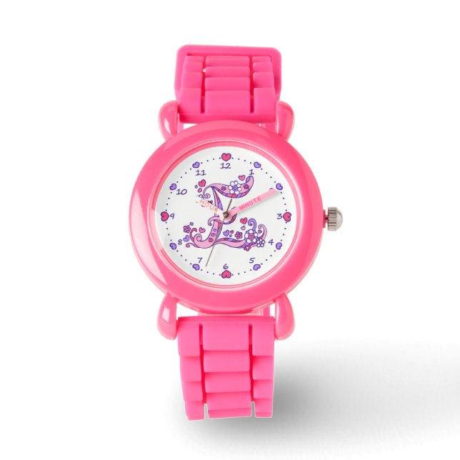 Montre Monogramme lettre E doodcore filles regarder (Recto)