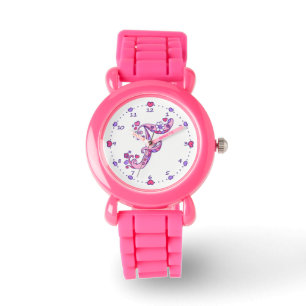Montre Monogramme lettre F coeur de gribouillis filles re
