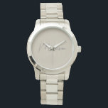 Montre Monogramme minimaliste moderne Nom de script beige<br><div class="desc">Elevez votre style avec cette montre élégante et sophistiquée, avec un monogramme personnalisé avec vos initiales et nom dans un élégant script moderne. Le design minimaliste beige offre un look intemporel et raffiné, ce qui en fait un accessoire parfait pour toutes les occasions. Idéal comme un cadeau réfléchi ou un...</div>