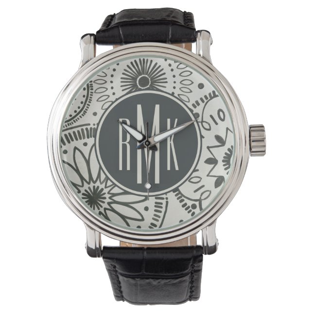 Montre Monogramme | Motif Abstrait Kami (devant)