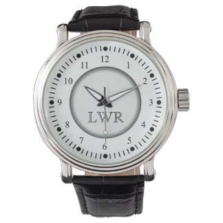 Montre Monogramme noir et blanc pour hommes