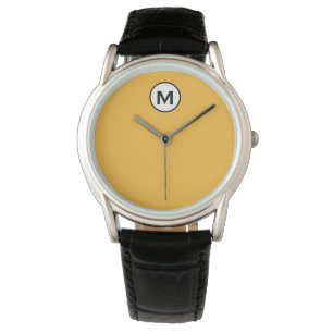 Montre Monogramme noir jaune moutarde moderne tendance