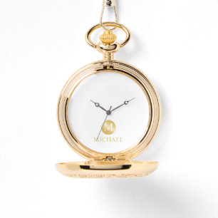 Montre Monogramme personnalisé de luxe blanc et or