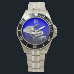 Montre Monogramme personnalisé Grand Piano Monogramme Mon<br><div class="desc">Pour personnaliser/customiser avec les initiales/le nom du pianiste,  choisissez la police idéale,  la couleur de police ou supprimez-la si nécessaire. Disponible en plusieurs styles et couleurs.</div>