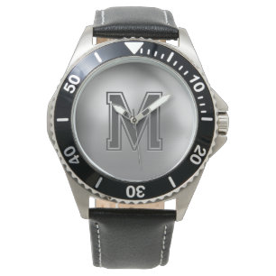 Montre Monogramme personnalisé Métal brossé Cool