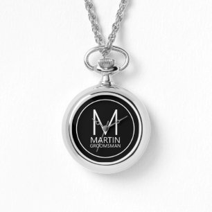 Montre Monogramme personnalisé moderne et Groomsmen de no