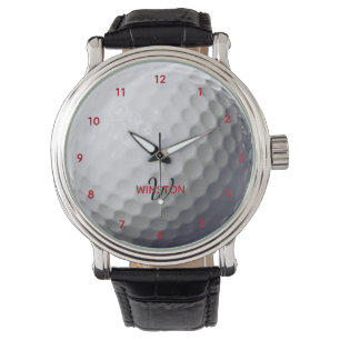 Montre Monogramme personnalisé par texture de boule de
