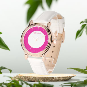 Montre Monogramme rose chaud personnalisé eWatch Watch