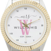Montre Monogramme rose Madame Épouse Mariage Anniversaire