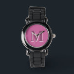 Montre monogramme rose vif,<br><div class="desc">monogramme rose vif,  Montre. Code couleur hexadécimal #CB649C</div>