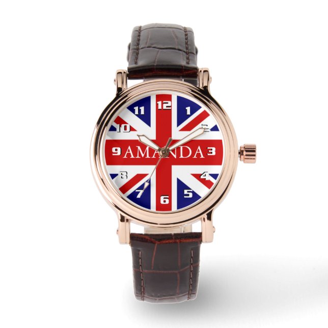 Montre Monogramme tendance Union Jack (Recto)