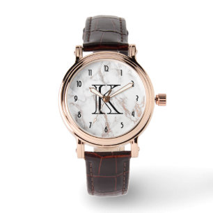 Montre Monogramme texture Marbre blanc