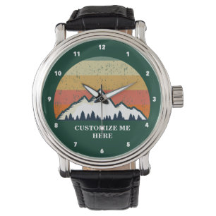 Montre Monogramme Vintage Sunset Cool Escalade de montagn
