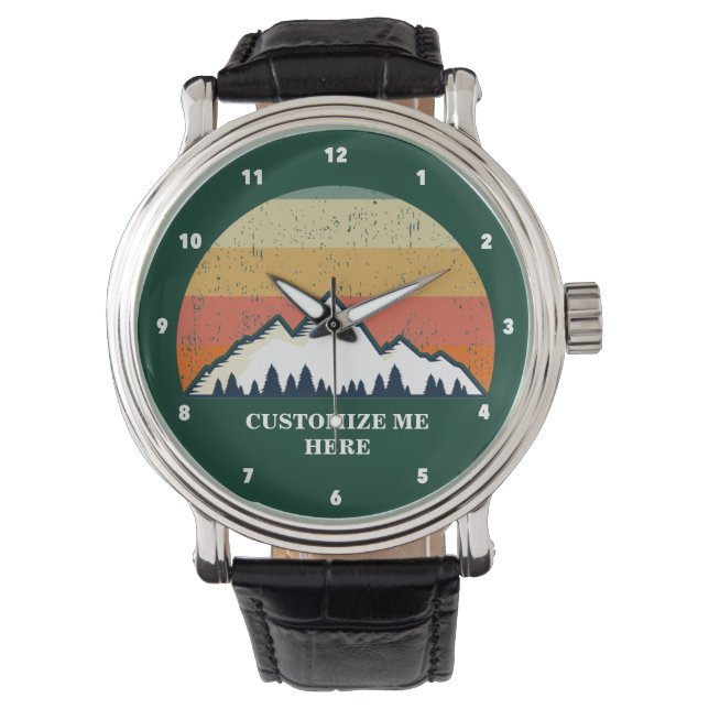 Montre Monogramme Vintage Sunset Cool Escalade de montagn (devant)