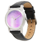 Montre Monogramme violet Parties scintillant Étincelante  (Incliné)