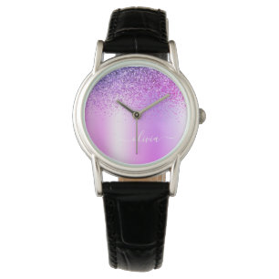 Montre Monogramme violet Parties scintillant Étincelante