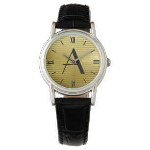 Montre Monogrammes Art Déco Gold Satin