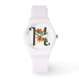 Montre Monographie florale H lettre majuscule