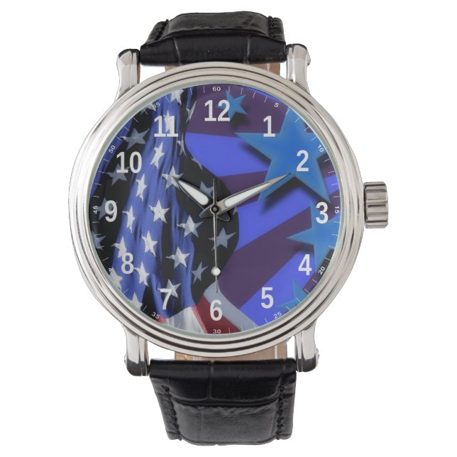 Montre Montre-poignet drapeau américain (devant)