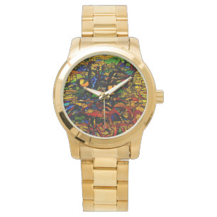 Montre Mosaïque colorée Chat Art Prin