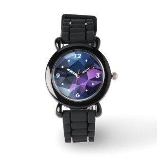 Montre Mosaïque en bleu et rose