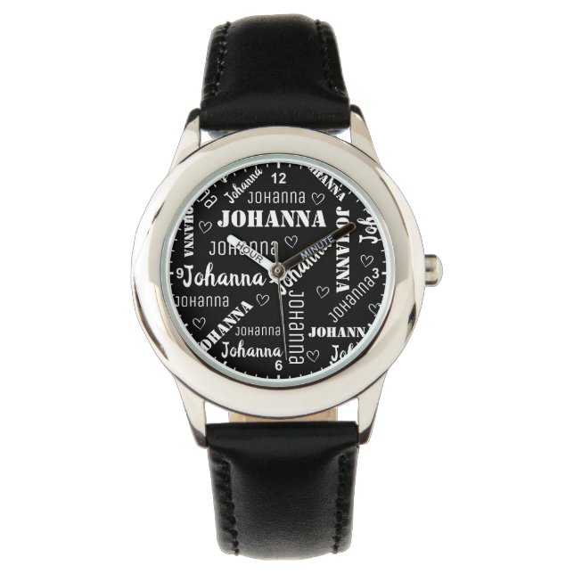 Montre Mot mignon Art Cloud Nom Customisé Texte Filles (devant)