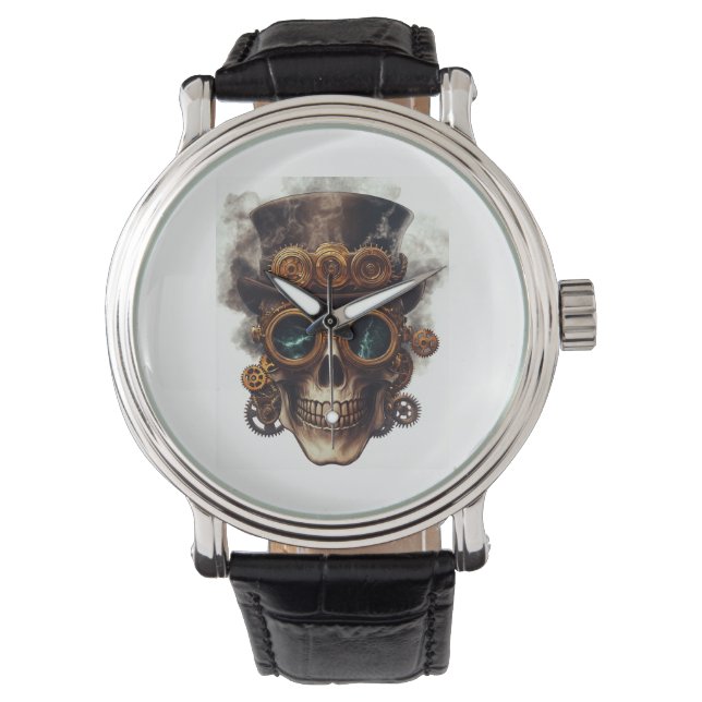 Montre Moteur de crâne Steampunk (devant)