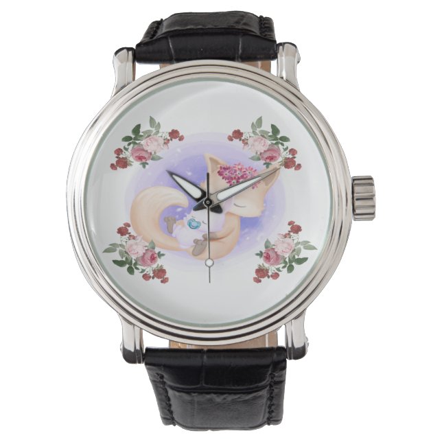 Montre Mother Fox Hug Baby Bunny (devant)
