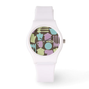 Montre Motif 2 d'ustensiles de cuisine
